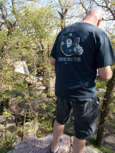 Joe on top of Leaping Rock