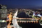 Brisbane City at sunset, captures major roads of Brisbane that connect with the river, taken 38 floors above Brisbane CBD.: by jasonisbester, Views[1219]