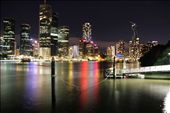 Kangaroo Point to Brisbane City, catches great colour of the river at night and shows the Ferry terminal. Brisbane Ferries are major part of Brisbane: by jasonisbester, Views[863]