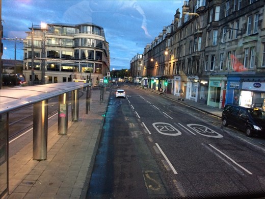 Departing Edinburgh on the bus