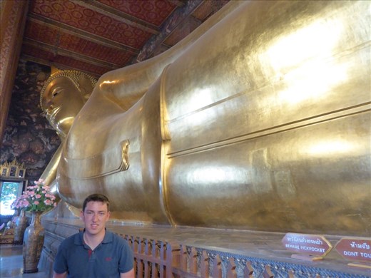 Jason at the Reclining Buddha at Wat Pho