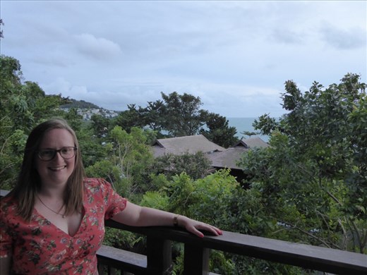 Ania on our balcony