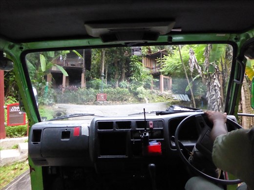 Catching the buggy from the cabin