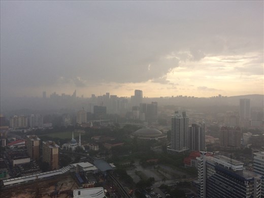 View from our window (with a thunderstorm approaching...)