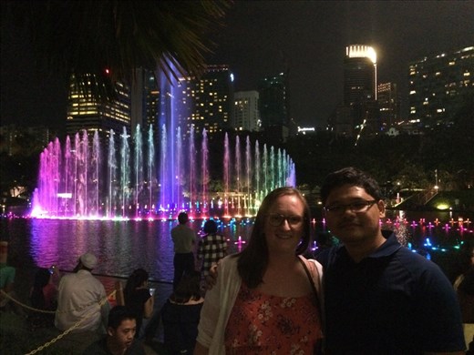 Ania and Imran at the fountain