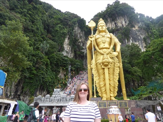 Ania outside the entrance to the Batu Caves