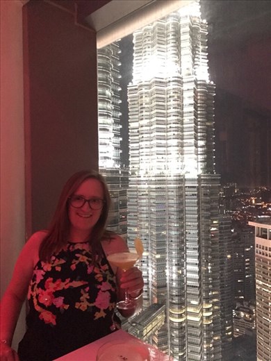 Ania in the bar on our last night