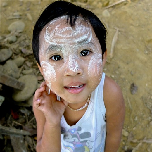 Ngapali girl with Thanaka