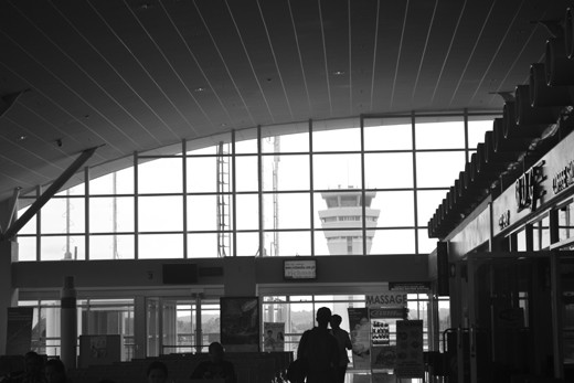 I find that capturing airport architecture is best in black and white.