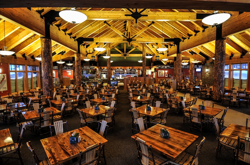 Crystal's Campbell Lodge offers a place to eat and rest for the tired skier.