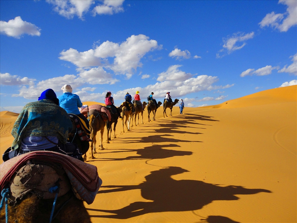 We rode camels into the desert and slept there, watching the sunset and sunrise!