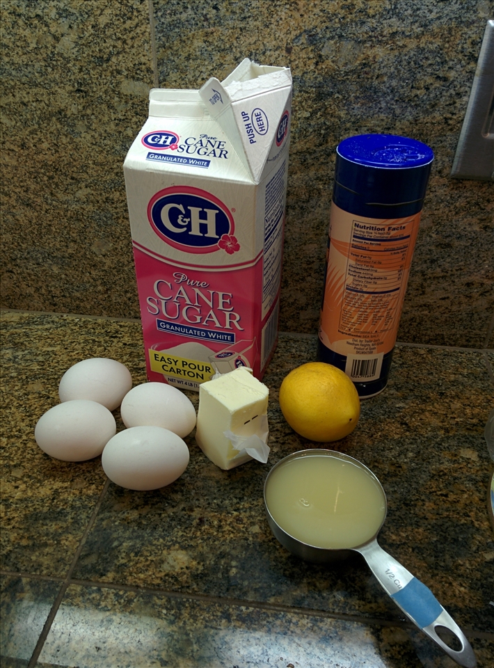 Ingredients for lemon curd