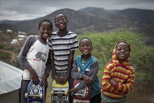 Four up to no goods. About to show me how you really do a kick flip.