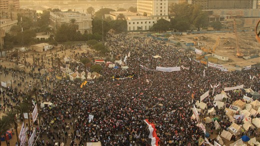 Almost two years from the toppling of former dictator Hosni Mubarak, the Egyptian people remain unsatisfied following the recent presidential elections. The polarizing transition towards democracy manifests itself in protests opposing President Mohamed Morsi’s vision for Egypt. Emerging onto a rooftop on Cairo’s iconic Tahrir Square, the energy and cacophony of voices rising from below is palpable.
