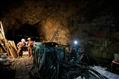 A drilling crew at work in a mine shaft at Cantung: by jessewinterphoto, Views[957]