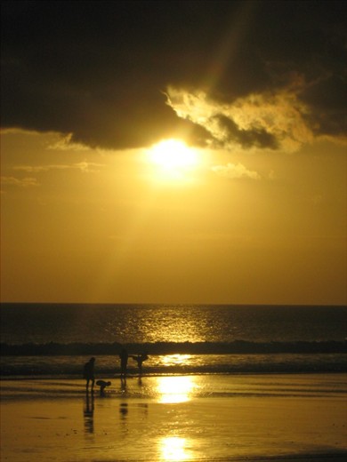 Home in time to sit on the beach and watch the sun set.