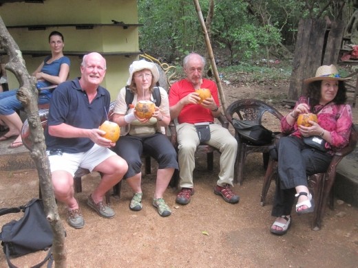 Drinking coconut water