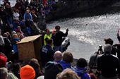 Easdale Island World Stone Skimming Competition - Jim's jubilance after a successful skim of the slate stone: by jimboandjanet, Views[373]