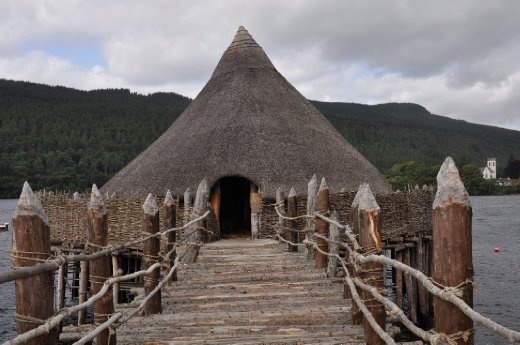 Loch Tay - a copy of a crannog (a dwelling built on an island or free standing on a loch) - prob from the Bronze Age