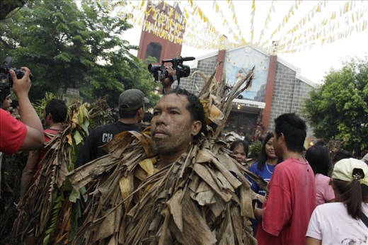 The devotees converge at the church before sunrise to celebrate the first mass of the day. 