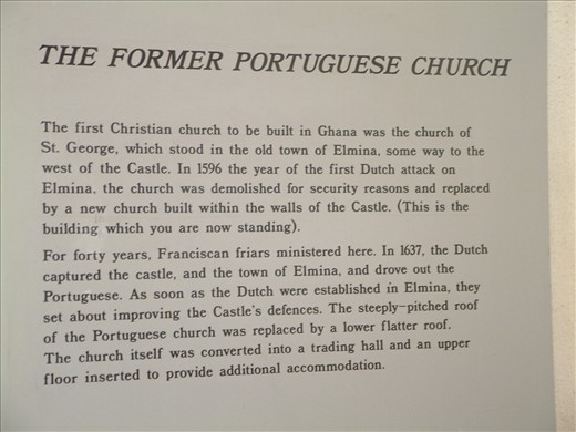 The 1st Christian church in the Castle of Elmina: what a paradox?