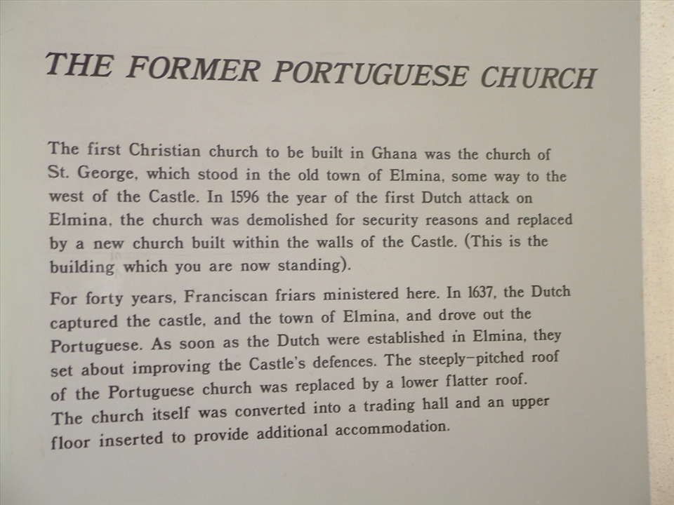 The 1st Christian church in the Castle of Elmina: what a paradox?