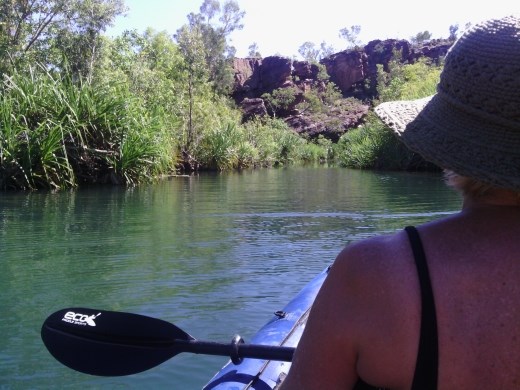 Heading back down the second gorge - it is a delightful paddle