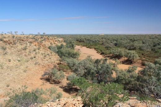View down to one of the Diamantina channels from Janets Leap Lookout
