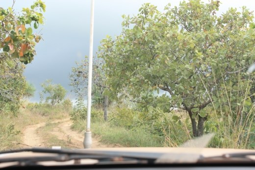 Storm clouds loom as we back out of Cape Arnhem 