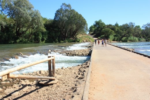 The old low level causeway on the Daly River - a new bridge further downstream now carries most of the traffic