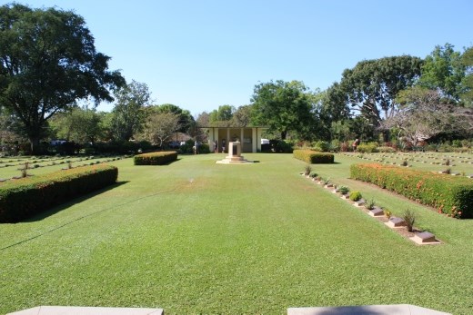 A view across the WW2 Cemetery grounds
