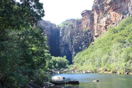A closer view of Jim Jim Falls from the creek