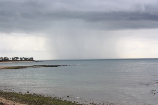 A closer view of the rain squall