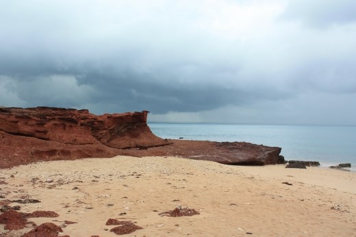 Looking to the west from Smiths Point with the storms in the background
