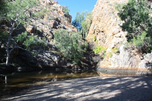 The pool at Butterfly Springs - a bit lacking in water and not as inviting as we hoped