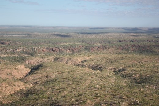 A view of some of the terrain at Lorella springs from the air