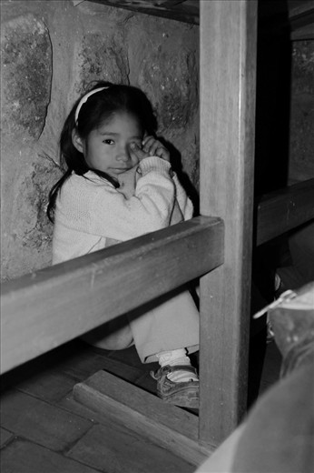 When parents are alcoholics, usually children suffer emotional abuse, she was not playing to hide, she founded a refuge under the table, looking to us like saying I’m fine here, I feel protect and safe, I don’t trust you.