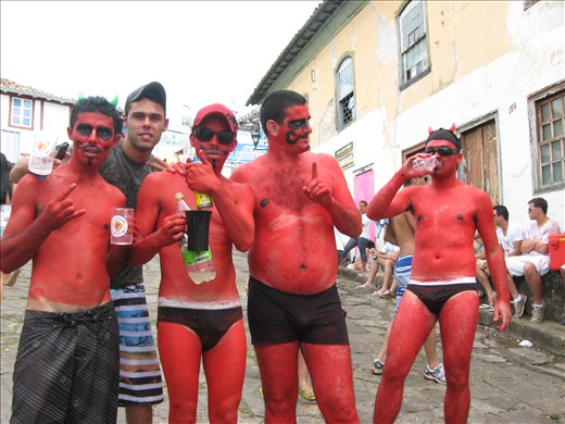 Brazilians during Carnaval in Diamantina, Brazil.