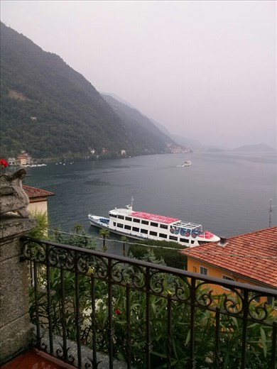Misty day on Lake Como - view from villa verandah