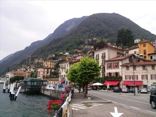 Lake front at Argegno with our villa (back left second row)