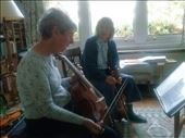 Lesson on treble viol with Alison Crum in her home in Cricklewood.