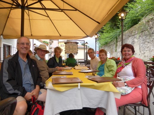 The whole party at a pizza lunch
