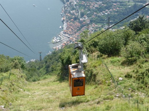 Cable car at Pigra looking down to Argegno