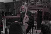 Roy Marks playing a renaissance viol at York Early Music Festival