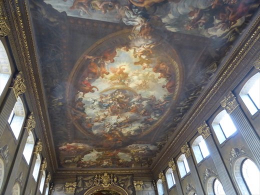 Painted ceiling at Royal Naval College