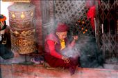 Surrounded by incense and wood smoke at Bodhnath Stupa : by jodiest, Views[330]