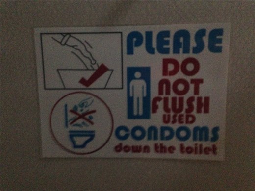 Sign in bathroom in hostel