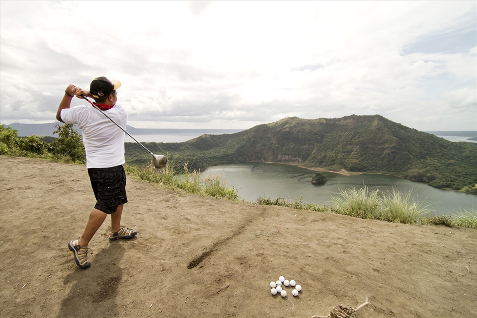 Taal Volcano is a major attraction for tourists from around the world. As thrill seekers come to hike the volcano and walk its rim, many are offered photo services, horse rides, tours, as well as golf tee offs into the volcano crater. Tourism plays a major roll in stimulating local economy on Taal Island.