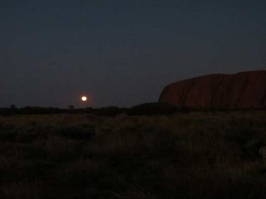 An hour after sunset, Uluru