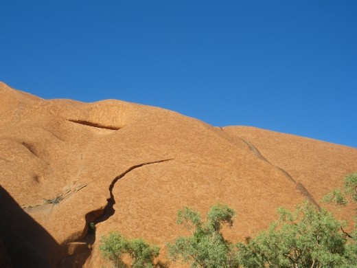The deep red of Uluru and the deep blue sky.